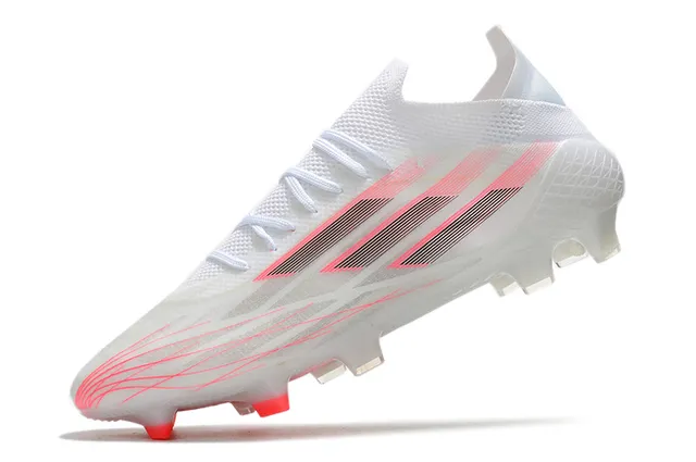 Adidas White Pink Low-Cut Knit Upper Asymmetric Lacing Firm-Ground Soccer Shoes 3
