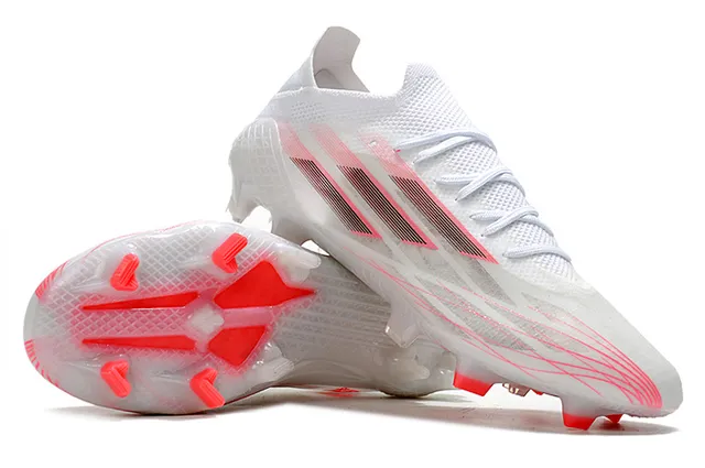 Adidas White Pink Low-Cut Knit Upper Asymmetric Lacing Firm-Ground Soccer Shoes 4
