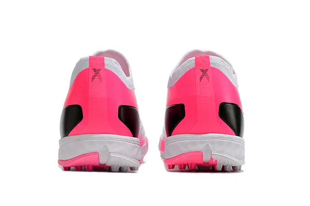Adidas Blanc et Rose Bas Lacets Perforé Synthétique Supérieur Turf Chaussures de Football 4