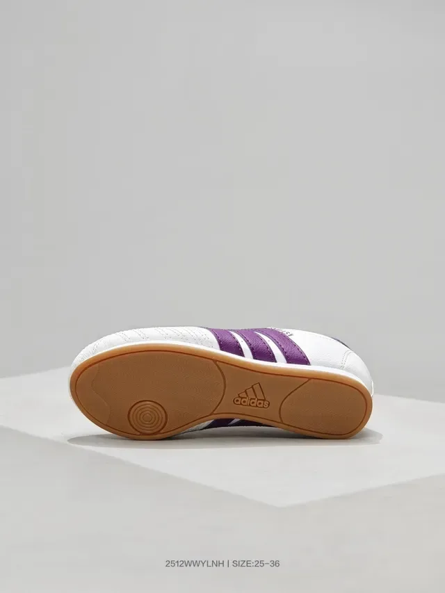 Adidas White Purple Laceless Velcro Closure Quilted Upper Sneakers 17
