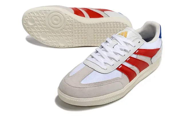 Adidas White Red Low-Top Three-Stripe Side Panel Lifestyle Sneakers 18