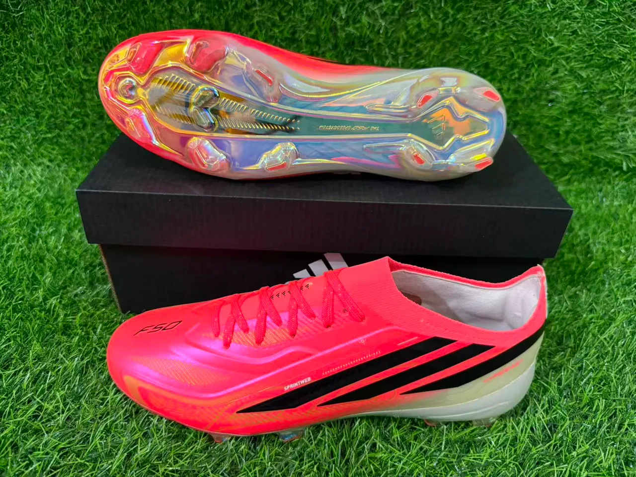 Adidas X Hyperfast Iridescent Pink Firm-Ground Soccer Shoes 8