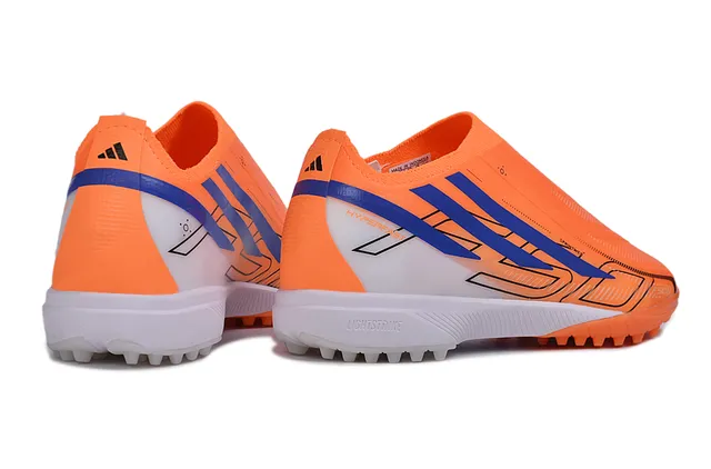 Adidas X Orange Blue Chaussures de football pour gazon artificiel avec semelles coniques moulées, slip-on, sock-fit, upper 5
