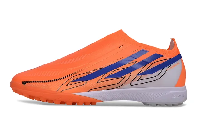 Adidas X Orange Blue Chaussures de football pour gazon artificiel avec semelles coniques moulées, slip-on, sock-fit, upper 7