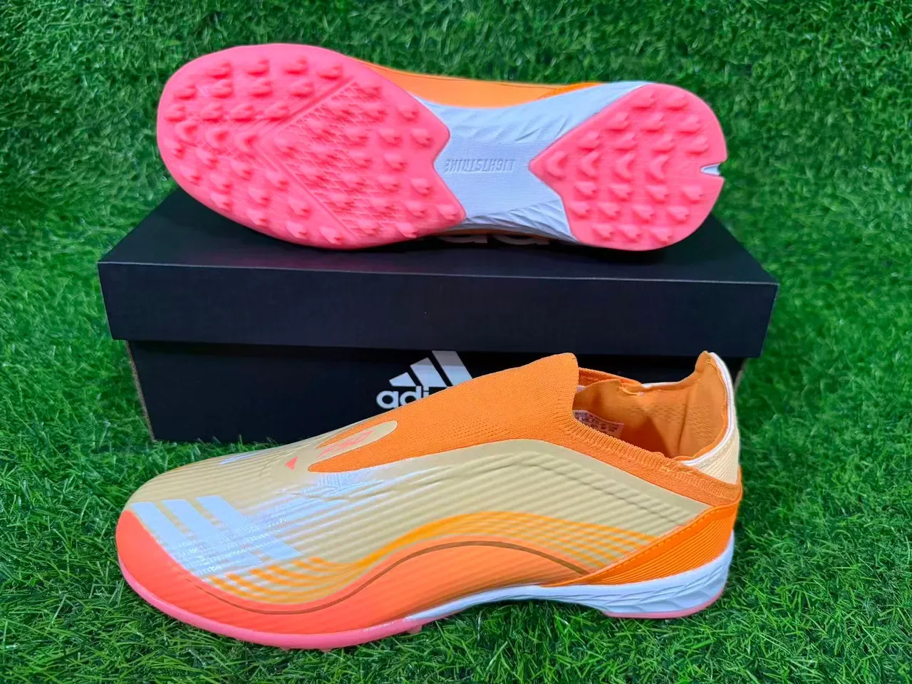 Adidas X Speedflow Orange White Pink Turf Soccer Shoes 2