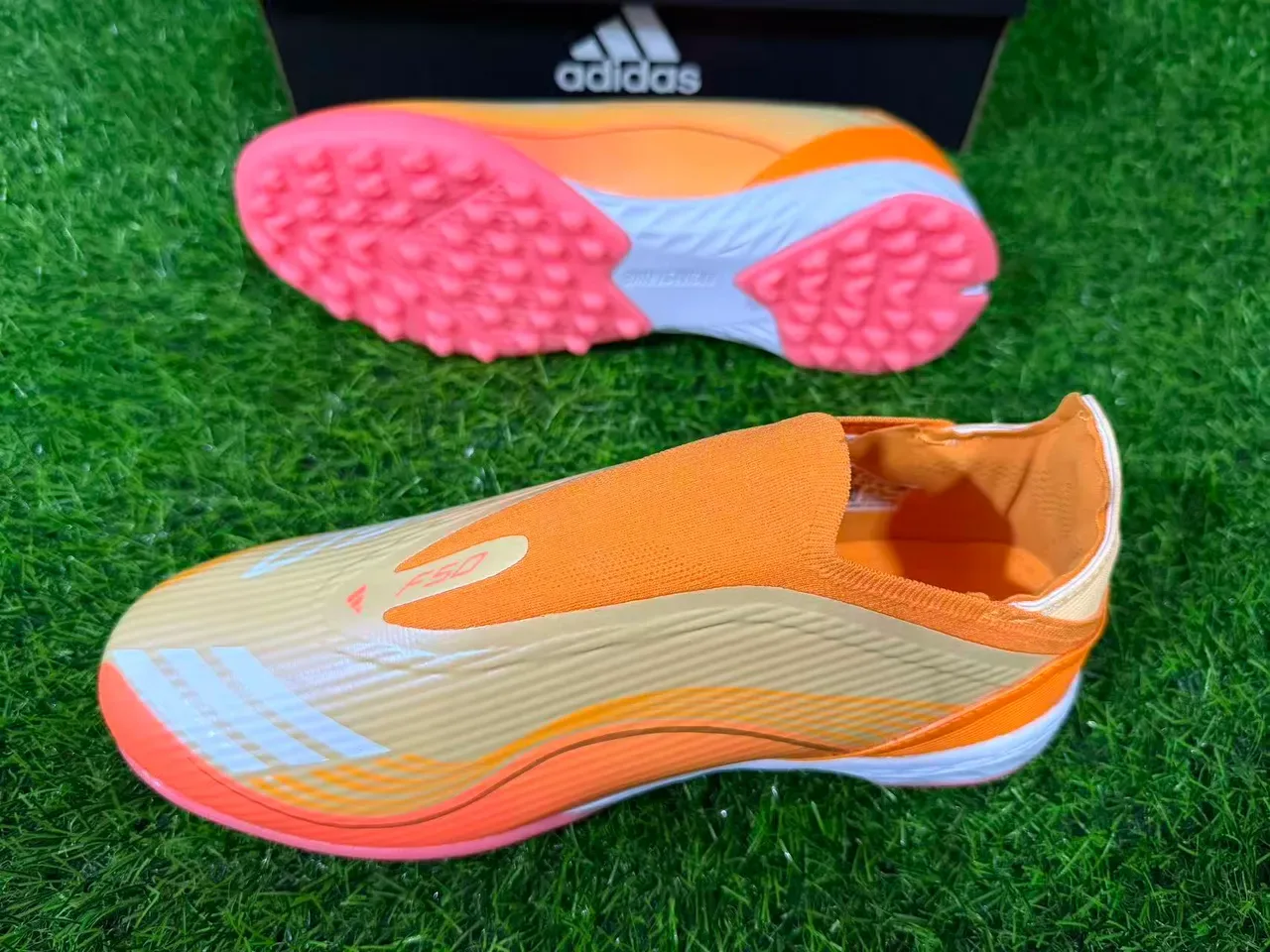 Adidas X Speedflow Orange White Pink Turf Soccer Shoes 4