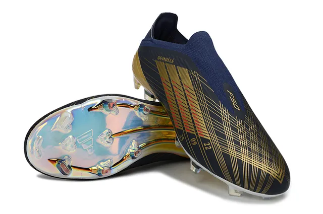 Adidas X Speedportal Dembélé Navy Gold Holographic Firm-Ground Soccer Shoes 4
