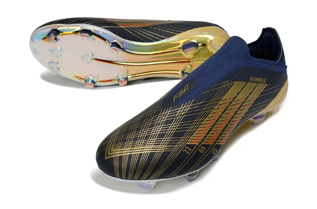 Adidas X Speedportal Dembélé Navy Gold Holographic Firm-Ground Soccer Shoes 5