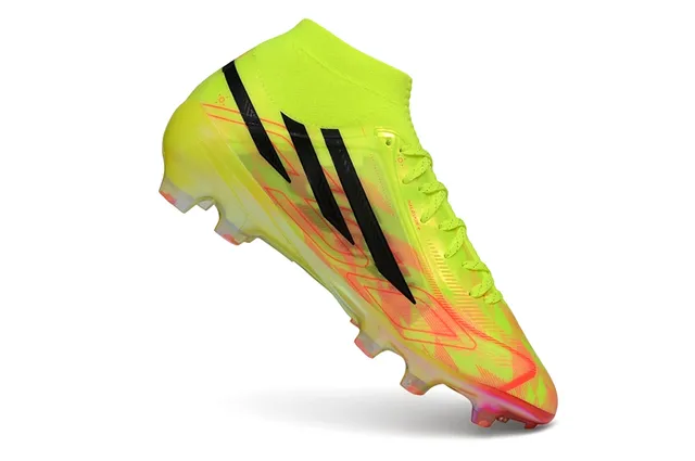 Adidas Yellow Orange Neon Sock-Fit Upper Transparent Gradient Sole Firm-Ground Soccer Shoes 2