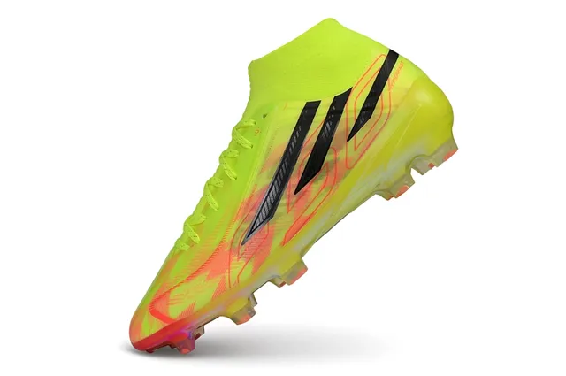 Adidas Yellow Orange Neon Sock-Fit Upper Transparent Gradient Sole Firm-Ground Soccer Shoes 3