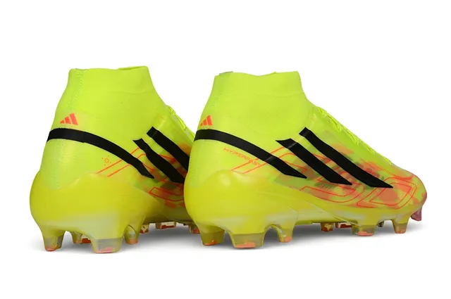 Adidas Yellow Orange Neon Sock-Fit Upper Transparent Gradient Sole Firm-Ground Soccer Shoes 5