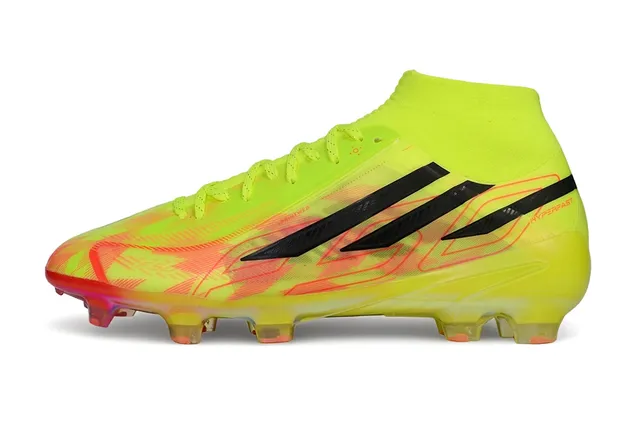 Adidas Yellow Orange Neon Sock-Fit Upper Transparent Gradient Sole Firm-Ground Soccer Shoes 7
