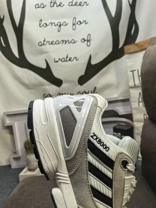 Adidas ZX8000 Light Gray and White Lifestyle Sneakers 3