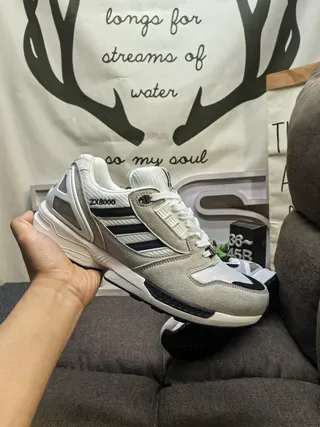 Adidas ZX8000 Light Gray and White Lifestyle Sneakers 5