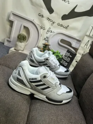 Adidas ZX8000 Light Gray and White Lifestyle Sneakers 9