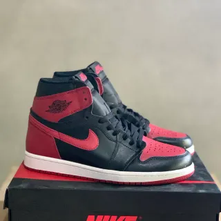 Air Jordan 1 Negro University Red Zapatos de Baloncesto