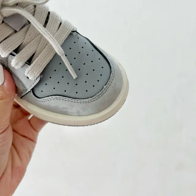 Air Jordan 1 Blue Gray Maroon Kids Basketball Shoes 23