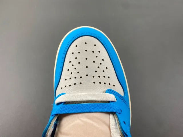 Air Jordan 1 High Blue and Off-White Basketball Shoes 5