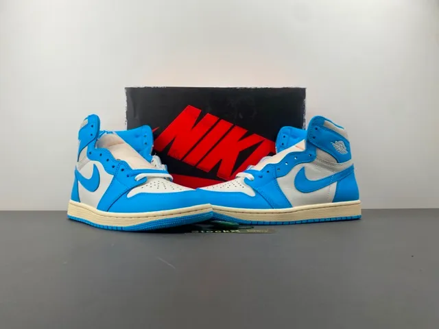 Air Jordan 1 High Blue and Off-White Basketball Shoes 13