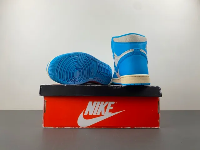 Air Jordan 1 High Blue and Off-White Basketball Shoes 16