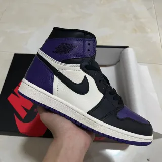 Air Jordan 1 High Morado Negro Blanco Zapatos de Baloncesto