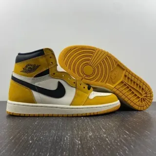 Air Jordan 1 高帮 Mustard Yellow Black White 篮球鞋