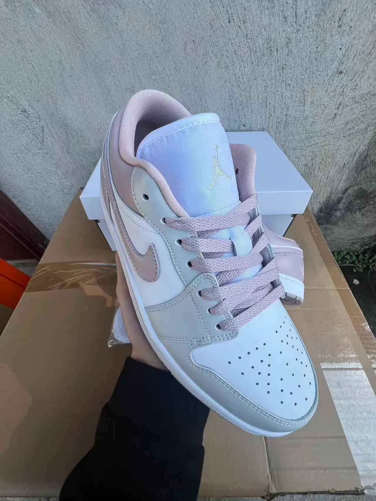 Air Jordan 1 Low White Dusty Pink Lifestyle Sneakers 2