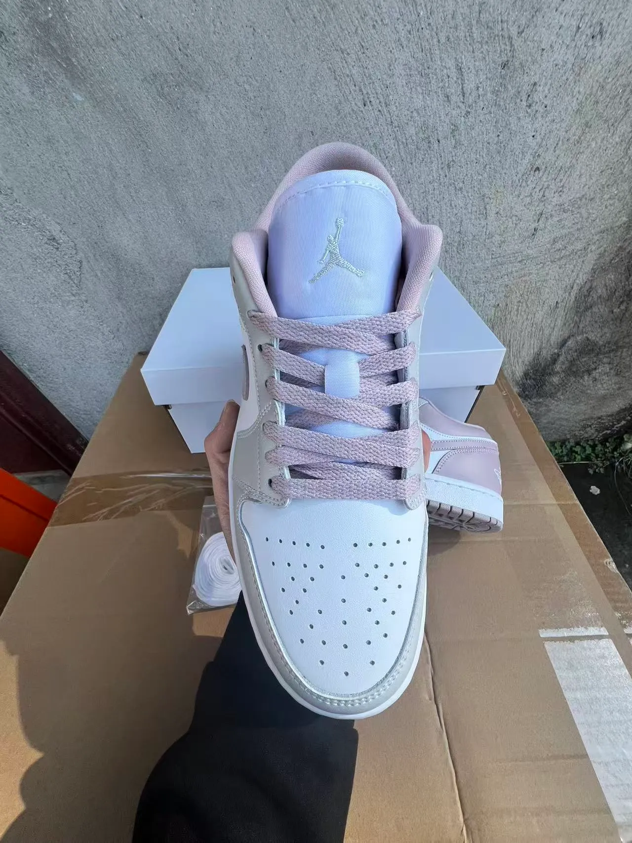 Air Jordan 1 Low White Dusty Pink Lifestyle Sneakers 3