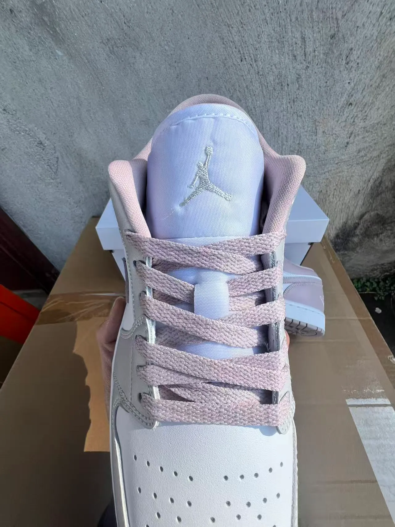 Air Jordan 1 Low White Dusty Pink Lifestyle Sneakers 4
