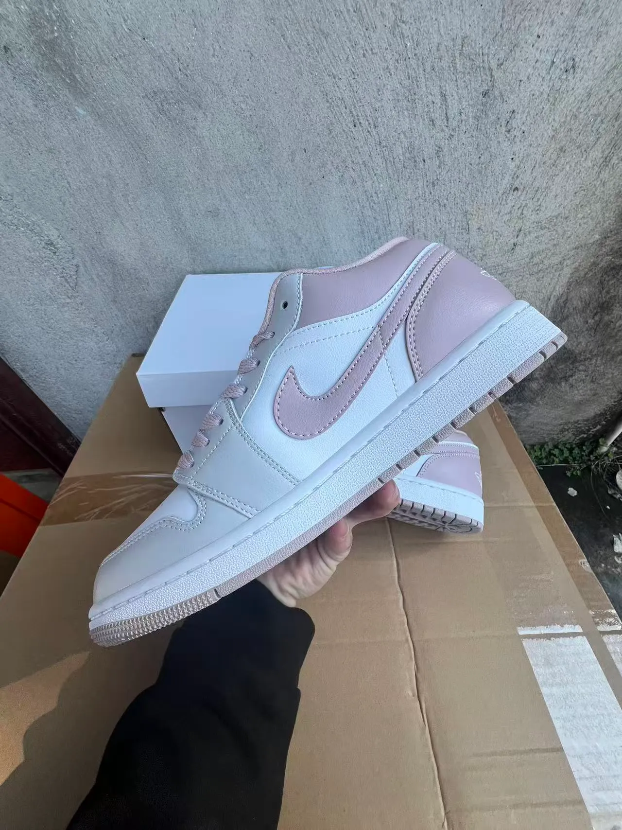 Air Jordan 1 Low White Dusty Pink Lifestyle Sneakers 5