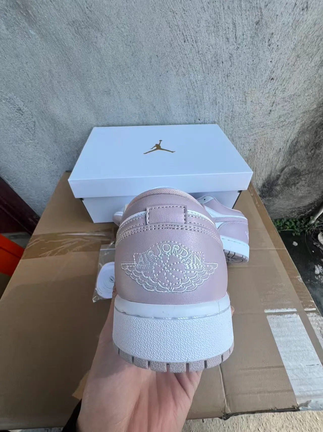 Air Jordan 1 Low White Dusty Pink Lifestyle Sneakers 8