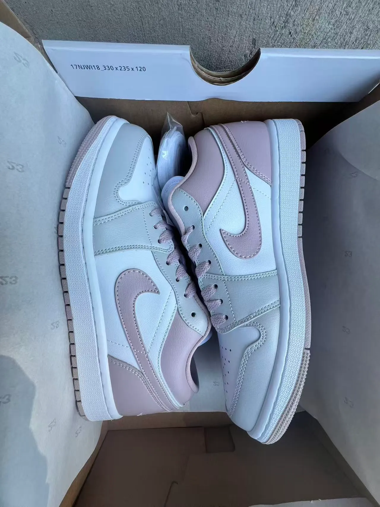 Air Jordan 1 Low White Dusty Pink Lifestyle Sneakers 9