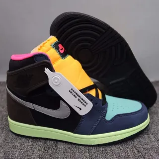 Air Jordan 1 Patchwork de Múltiples Colores High-Top Zapatos de Baloncesto