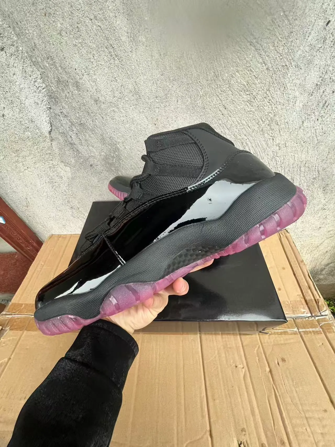 Air Jordan 11 Black Pink Jumpman Basketball Shoes 5