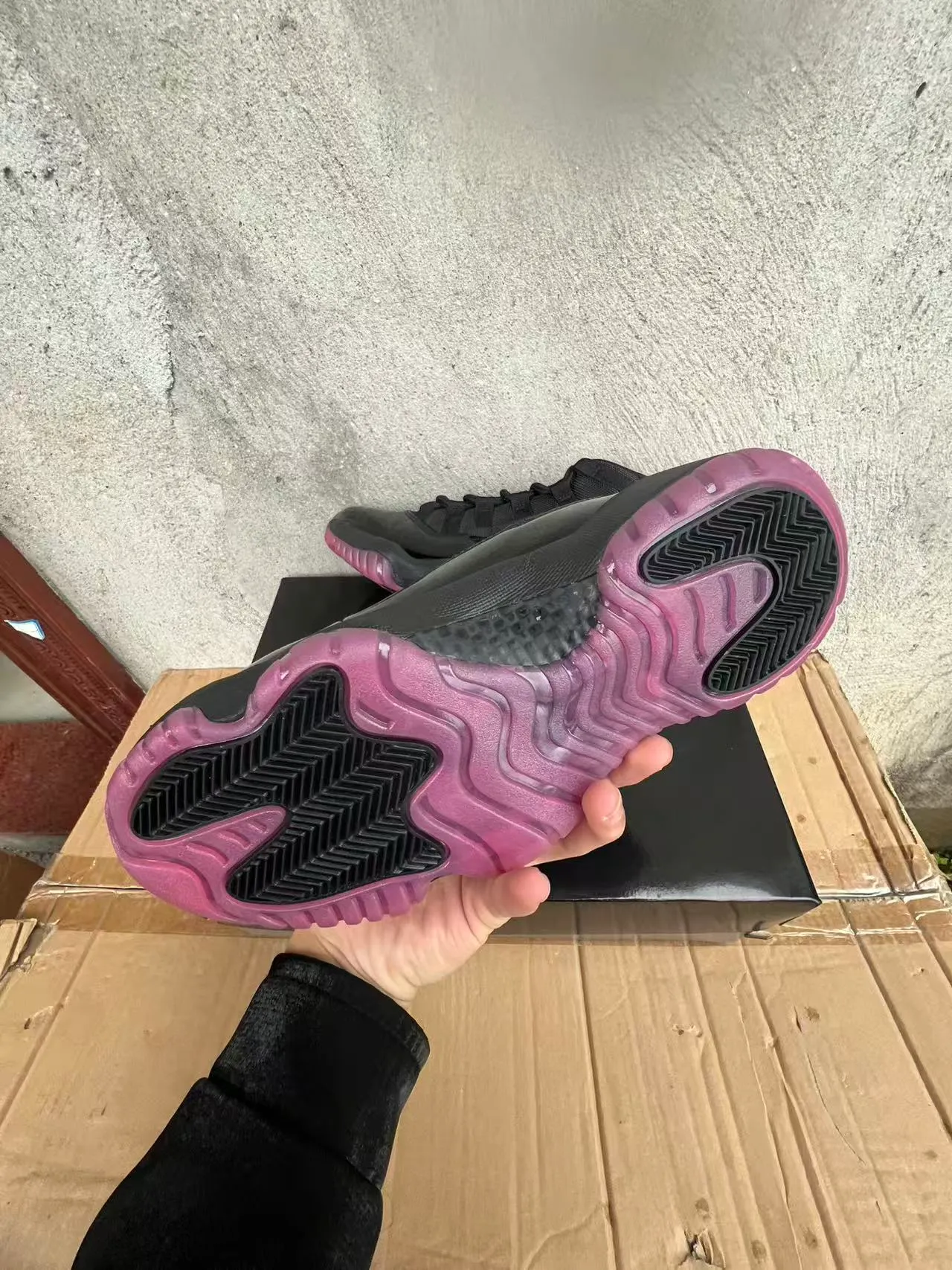 Air Jordan 11 Black Pink Jumpman Basketball Shoes 6