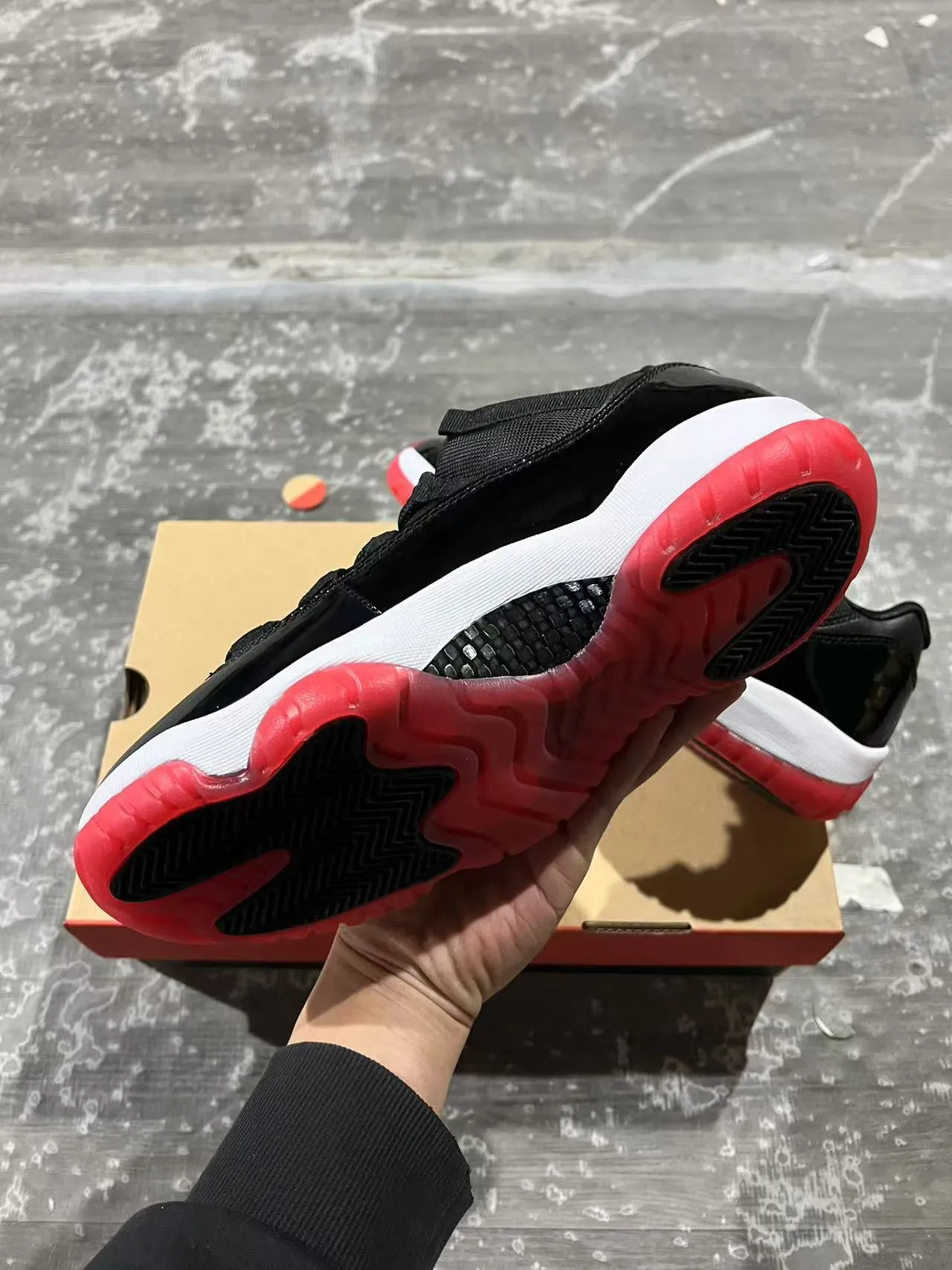 Air Jordan 11 Black White Red Basketball Shoes 6