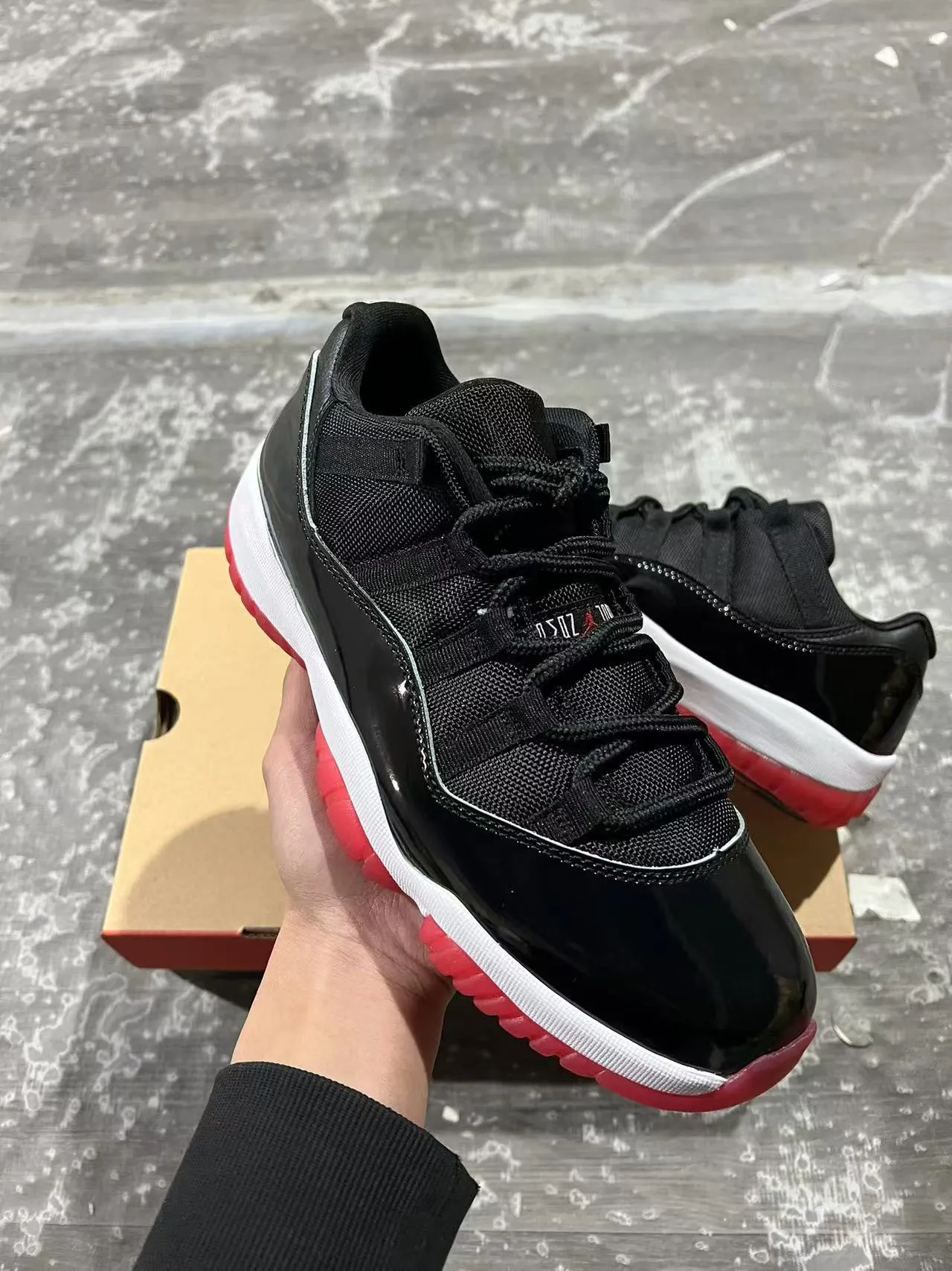 Air Jordan 11 Black White Red Basketball Shoes 10