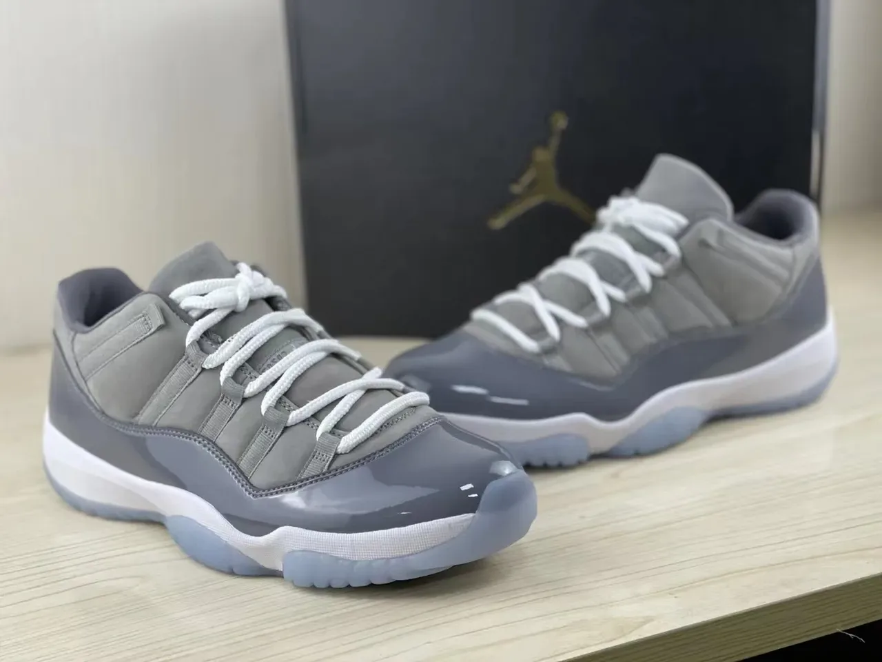 Air Jordan 11 Gray Patent Leather Basketball Shoes 2