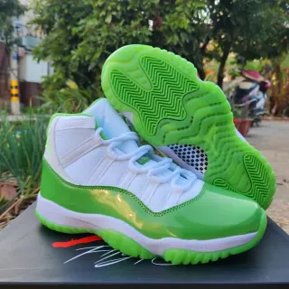 Air Jordan 11 Lime Green Patent Leather Basketball Shoes