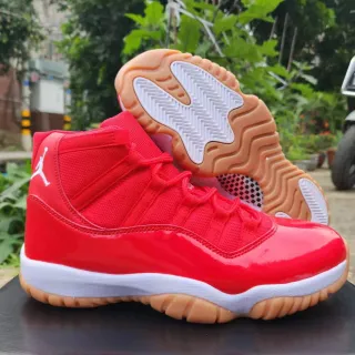 Air Jordan 11 Red Patent Leather Basketball Shoes
