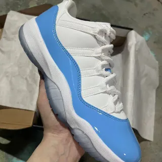 Air Jordan 11 White Light Blue Patent Leather Basketball Shoes
