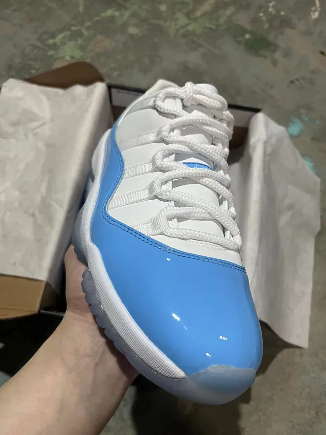 Air Jordan 11 White Light Blue Patent Leather Basketball Shoes 2