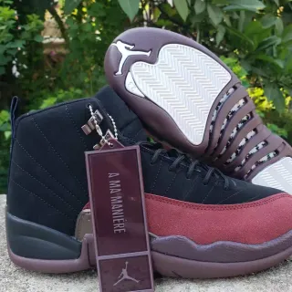Air Jordan 12 Black Maroon High-Top Basketball Shoes