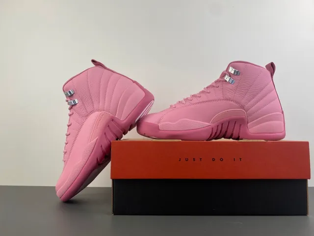 Air Jordan 12 Monochromatic Pink Basketball Shoes 15