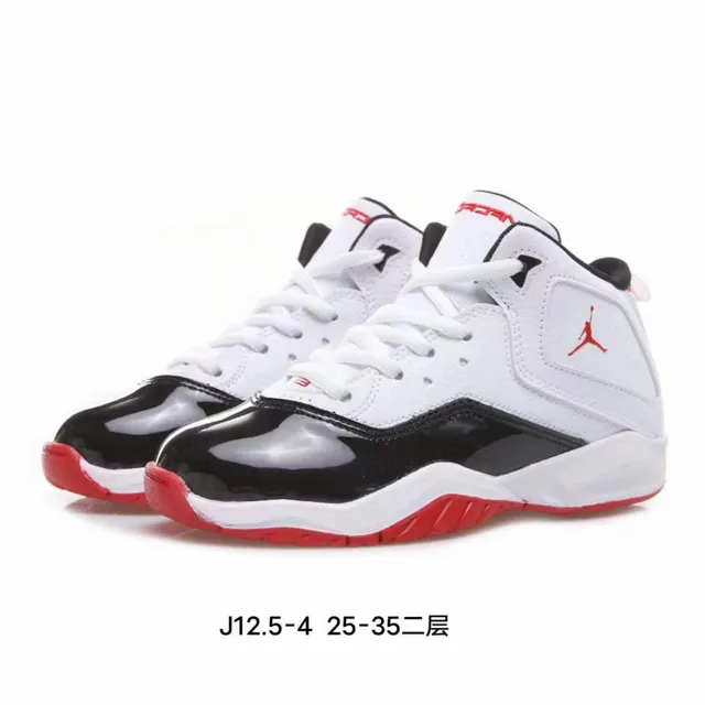 Air Jordan 12 Retro White Black Red Basketball Shoes 4