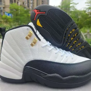 Air Jordan 12 White Black Gold Basketball Shoes
