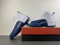 Air Jordan 12 White Royal Blue Basketball Shoes 15