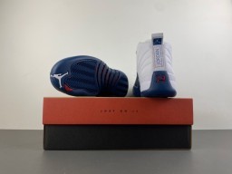 Air Jordan 12 White Royal Blue Basketball Shoes 17