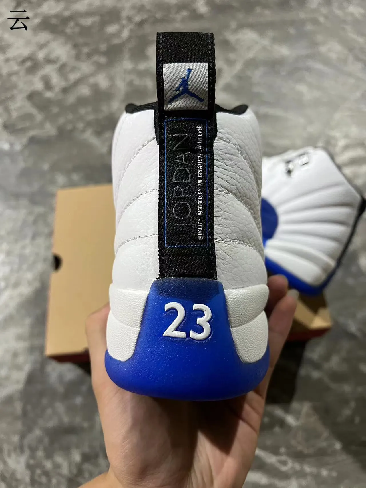 Air Jordan 12 White Royal Blue Basketball Shoes 8