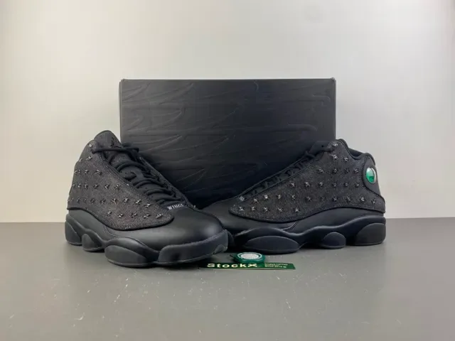 Air Jordan 13 काले डेनिम स्टडेड बास्केटबॉल जूते 15